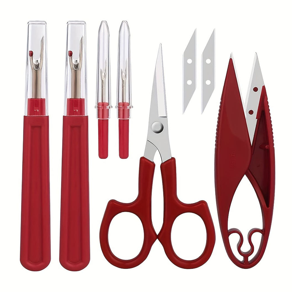 Sewing Gauge Ruler - Kit de découseur de couture rouge,