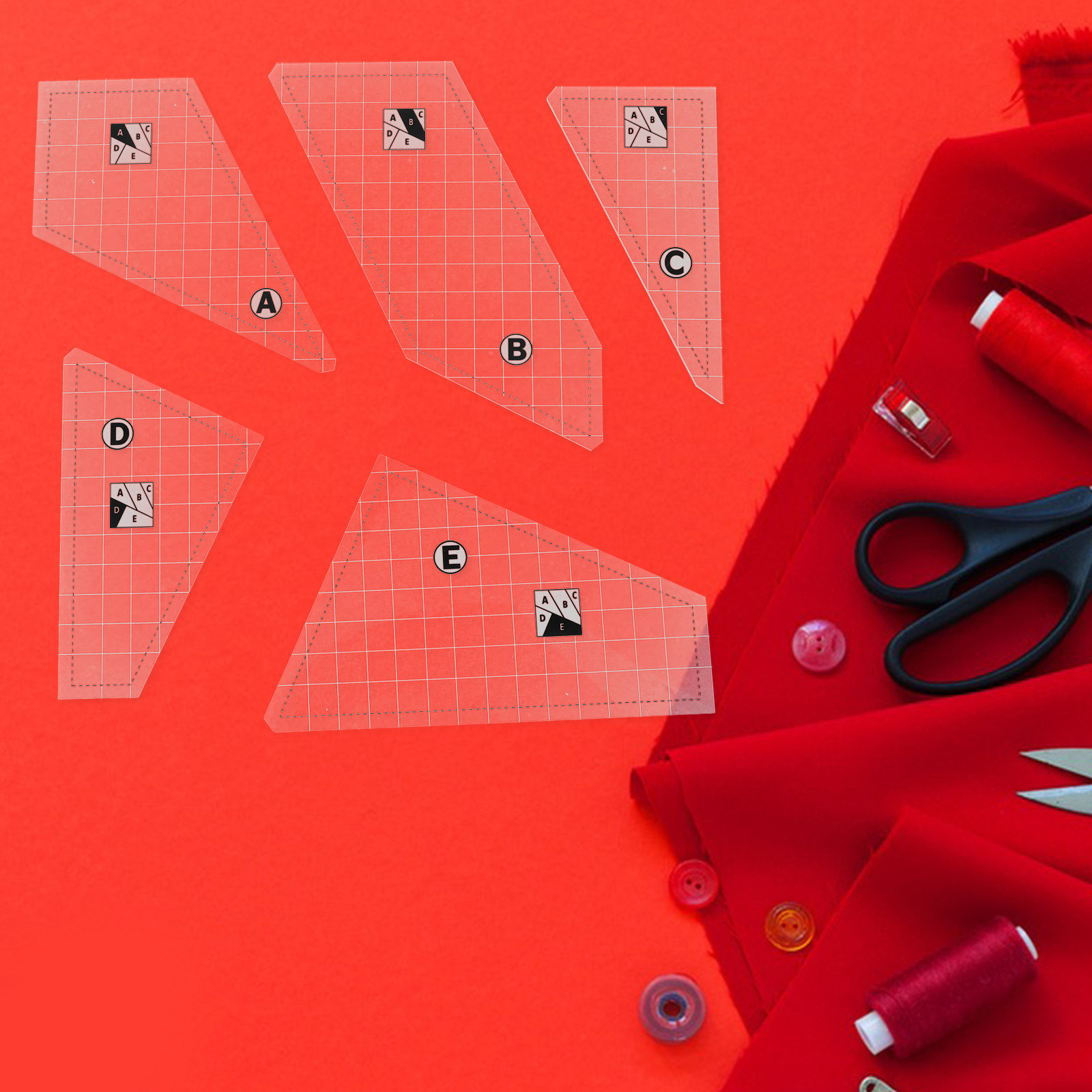Ensemble de 5 gabarits de quil - Sewing Gauge Ruler avis et prix